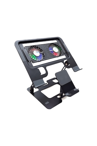 Upway Steel-cooler Rgb Turbo Fanlı Karbon Çelik Laptop Tablet Ve Telefon Standı