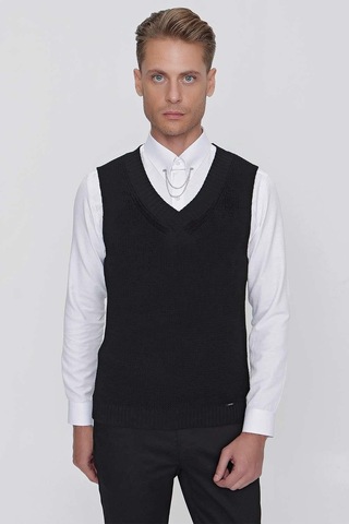Efor Süveter 01 Slim Fit Siyah Süveter Triko Siyah