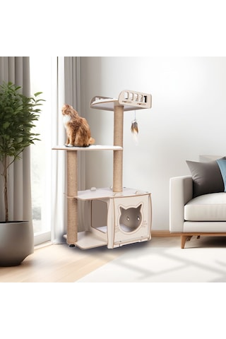 Pati Homes Katlı Yataklı Kedi Tırmalama Evi - Kedi Tırmalaması