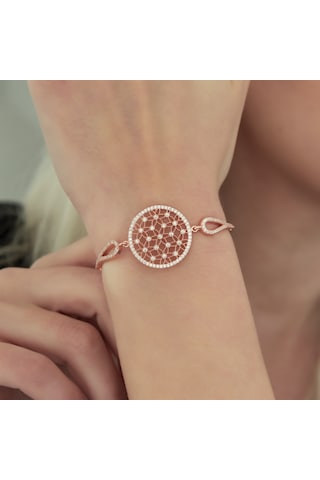 Nereze 925 Ayar Kelepçe Model Yaşam Çiçeği Bileklik Kadın Gümüş Bileklik