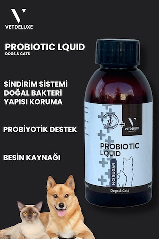 Vetdeluxe Probiotic Kedi Ve Köpekler İçin Sindirim Bağışıklık Güçlendirici 100 ML