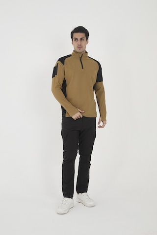 Camp Scoutland Camp138 Outdoor Tactical Su iticili Erkek Hardal-Siyah Taktik Sweatshirt