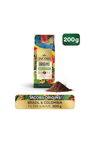 Jacobs Origins Brazil & Colombia Filtre Kahve 200gr Filtre