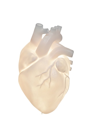 Fibrika Store Anatomik Kalp Duvar Lambası Led Işıklı Dekor Beyaz