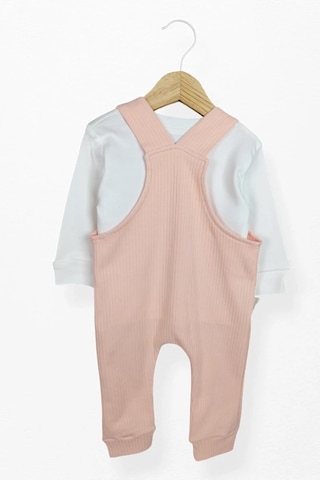 Kidskingdom Pembe Renk Kız Bebek & Çocuk Pamuklu 2 Parça Tulum Pembe
