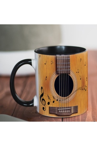 Yenilik Müzik Seramik Kahve Kupa Müzik Notu Öğretmen Müzisyen Gitar Tutkunları İçin Seramik Gitar Kahve Kupası Çok Renkli
