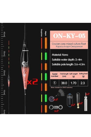 Novahub Onlyou 2 Adet Nano Akıllı Şamandıra Bite Alarm Led Otomatik Renk Balık Yemi Şamandıra 56758515