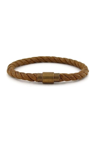 Taba Kahve Bronz Miknatisli Halat Erkek Bileklik Bt417 Sarı