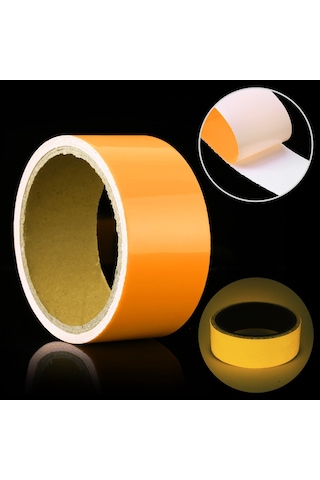 Sones Işıklı Bant Yeşil Karanlıkta Parlayan Duvar Stickerı Işıklı Fotolüminesan Bant Sahne Ev Dekorasyonu, Boyut: 5cm X 3m Sarı Işık