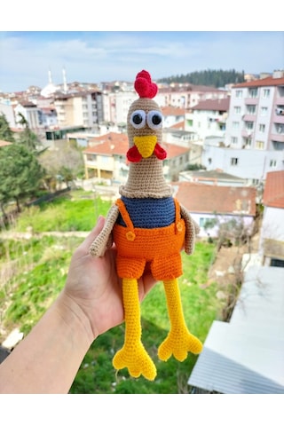 Amigurumi sevimli renkli horoz oyuncak dekoratif süs aksesuar
