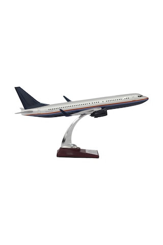 Zekupp Boeing 737-800 1/100 Gümüş Şeritli Model Uçak