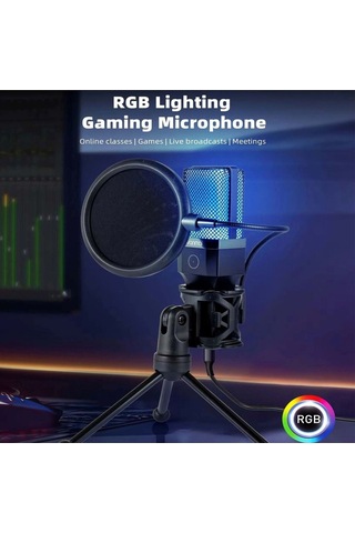 Medya Tech X1r Usb Kablolu Asmr Rgb Oyuncu Ve Stüdyo Mikrofonu