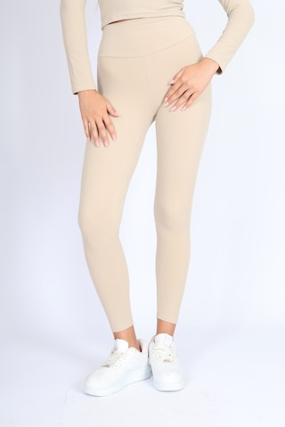 Soft&Basic Slım Fit Toparlayıcı Ve Esnek Bej Tayt Bej