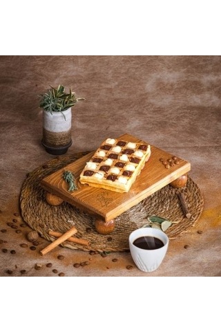 Justwood 2'li Risus Top Ayaklı 29 CM ve 17x25 CM Ahşap Dikdörtgen