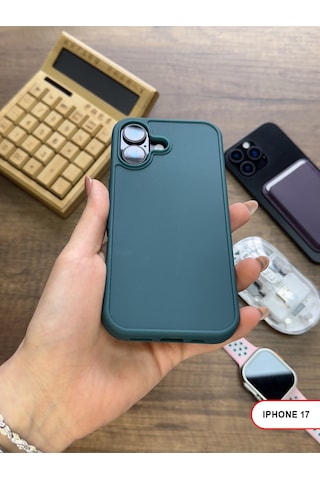 Apple iPhone 17 Uyumlu Kamera Korumalı Darbeye Dayanıklı Renk Atmayan Keep Silikon Kılıf Haki