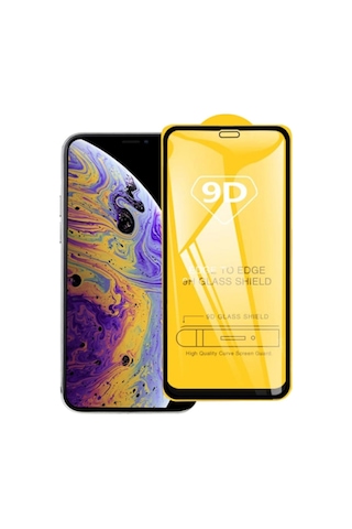 Ally Apple Uyumlu   iPhone 11 Pro Max -Xs Max 6.5 9D Full Glue Tempered Cam Ekr Siyah