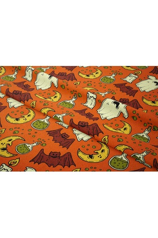 Happy Halloween Turuncu Zeminli Yarasalı, Hayalet
