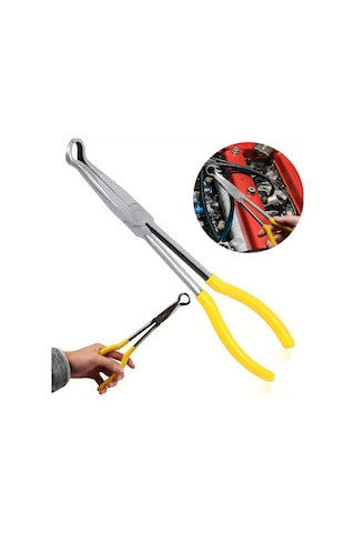 "11" Premium Uzun Erişimli Buji Pensesi - Güvenli Halka Burun