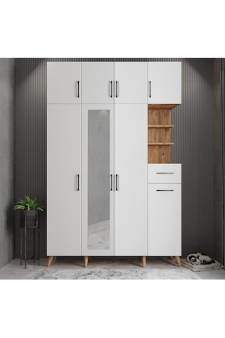 Açelya Portmanto Vestiyer Çam Beyaz160 CM M11