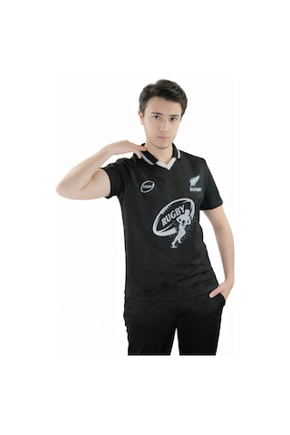 Urbantrendstore Rugby Tasarımlı Günlük Rahat Kullanım Casual Tişört Siyah Kısa Kol Urbantrendstore Rugby Tasarımlı Günlük Rahat Kullanım Casual Tişört Siyah Kısa Kol