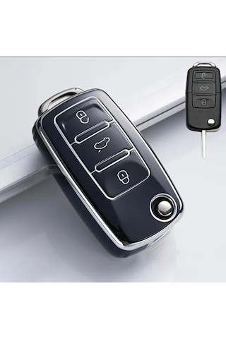 Volkswagen Uds Golf Transporter Caddy Jetta Siyah Oto Anahtar Kumanda Kabı Kılıf Oto Anahtarlık