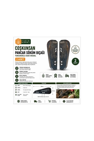 Coşkunsan Pancar Söküm Bıçağı Torunoğlu Eski Model 2 Adet