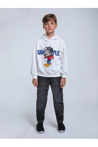 Jack Lions Erkek Çocuk Beli Paçası Lastikli Yıkamalı Pantolon-14299 Siyah