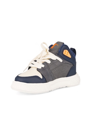 Nstil Unisex Çocuk Spor Ayakkabı Ortopedik Bağcıklı Cırtlı Desenli Kaymaz Taban Yürüyüş Sneaker 537 Lacivert - Beyaz