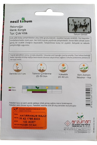 Nesil Tohum Aslanağzı Çiçek Tohumu 100 Adet