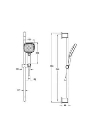 Artema Core Square A4591729 3f Sürgülü El Duşu Takımı, Soft Bakır Diğer