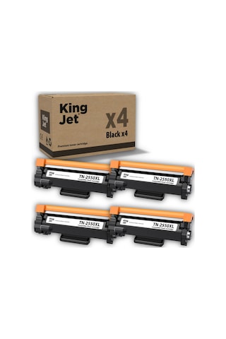 Kingjet Brother Uyumlu Tn-2550xl Yüksek Kapasiteli 4'lü Paket Uyumlu  Toner Mfc-l2806dw