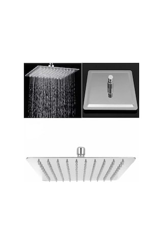 Ahlez 20x20 Cm Paslanmaz Çelik Kare Ultra İnce Tepe Duş Başlığı Diğer