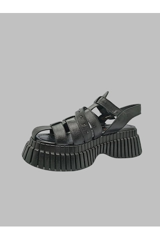 Albini A-24y101352 Kadın Deri Sandalet Siyah