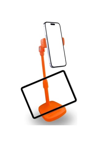 Masa Üstü Tablet Ve Telefon Tutucu Plastik Aparat Turuncu Telefon Standı 5468