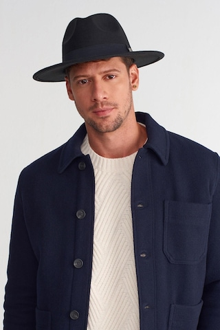 Külah Erkek Büyük Beden 60cm Siyah Fedora Şapka - Siyah