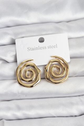 316l Çelik Gold Renk Sarmal Model Kadın Küpe Çok Renkli 316l Çelik Gold Renk Sarmal Model Kadın Küpe Çok Renkli