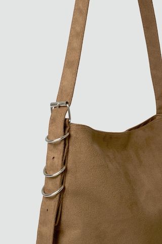 Shule Bags Vague Süet Omuz Çantası Camel Camel