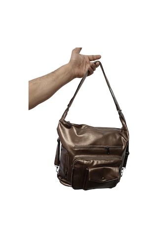 Yıkama Deri Kadın Omuz Ve Kol Çantası Bakır