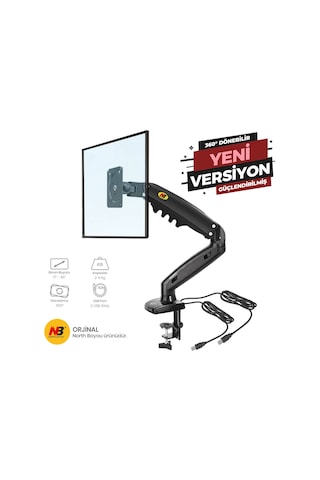 Nb North Bayou F80 17"-30" Amortisörlü 2Xusb Monitör Tutucu Stand