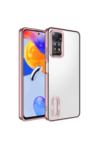 Ekılıf - Xiaomi Redmi Note 11 Pro 5g Uyumlu - Kılıf Kamera Korumalı Logo Gösteren Omega Kapak - Rose Gold