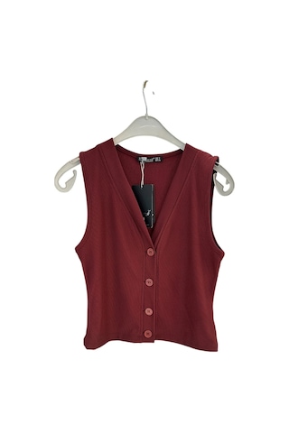 1041 Yelekli Pantolon Takım Bordo