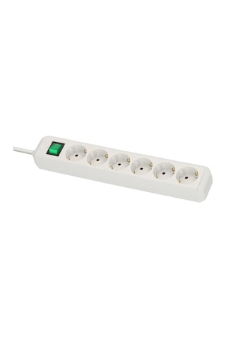 Brennenstuhl Eco-line Serisi 6 Soketli Anahtarlı 3 Metre Kablolu Uzatma Priz Beyaz