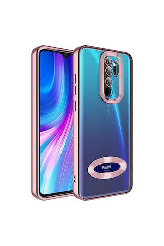 Teknomoda Xiaomi Redmi Note 8 Pro Kılıf Logo Yeri Açık Kamera Lens Korumalı Renkli Kenarlı Şeffaf Silikon