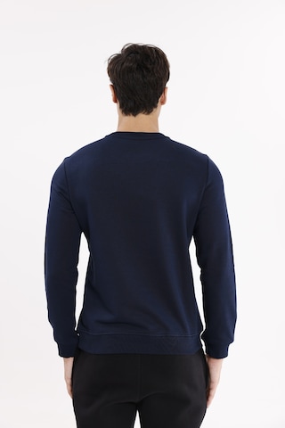 Rowinger Göğüs Logolu Bisiklet Yaka Rahat Kalıp Mevsimlik Sweatshirt Navyblue