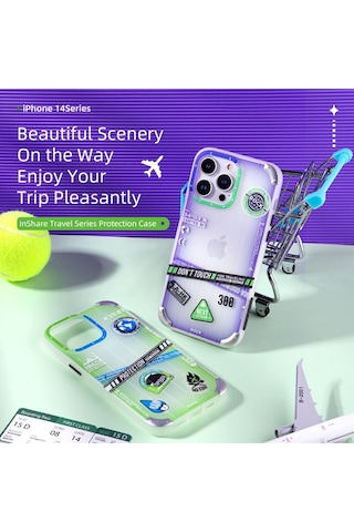 Rock Apple Uyumlu iPhone 14 Pro Kılıf Travel Serisi - Mor Mor