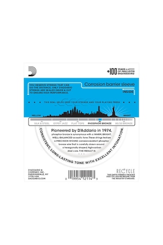 D'Addario EJ16 Phosphor Bronze, Light, 12-53 012-053 Takım Tel Ak