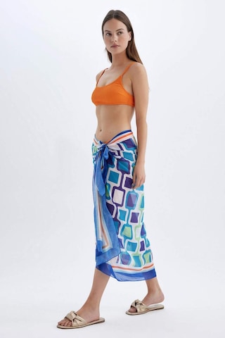 DeFacto Regular Fit Desenli Vual Pareo-Fall in Love D2745AXNSTR406 Turkuaz