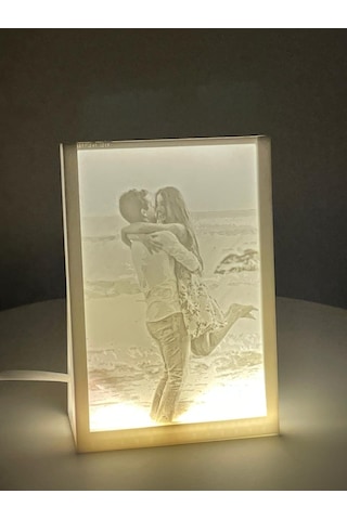 Kişiye Özel Fotoğraf Baskılı Gece Lambası Beyaz