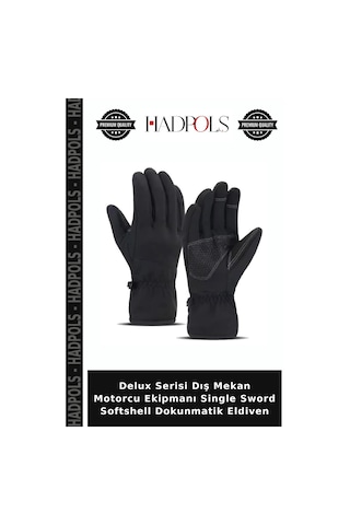 Hadpols Delux Serisi Dış Mekan Motorcu Ekipmanı Single Sword Softshell Dokunmatik Eldiven Çok Renkli