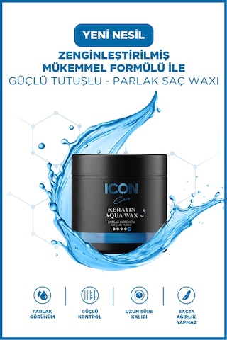 Iconcare Keratin Aqua Wax Güçlü Tutuş Parlak Görünüm Saç Waxı 150 Ml